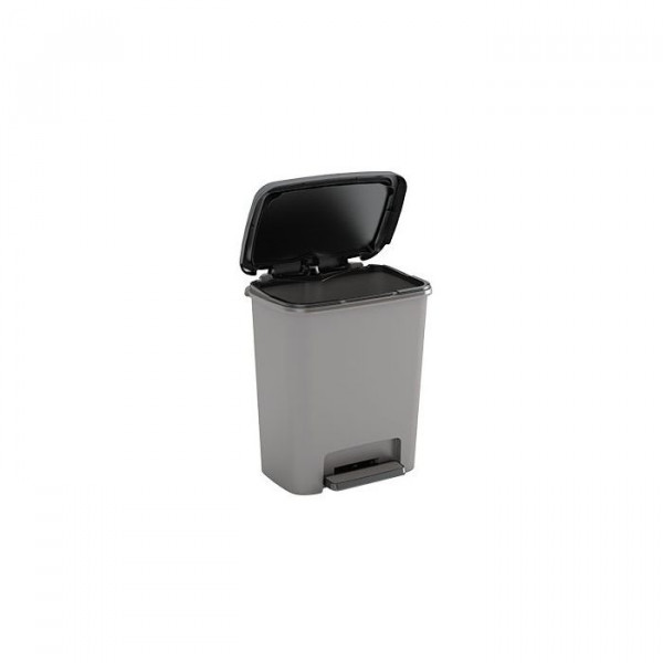 pattumiera a pedale 25lt grigia compatta 38x28xh43cm