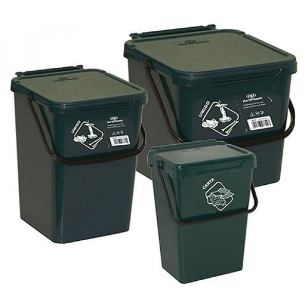 Cassonetto In Plastica Con Coperchio Per Raccolta 35 lt verde 