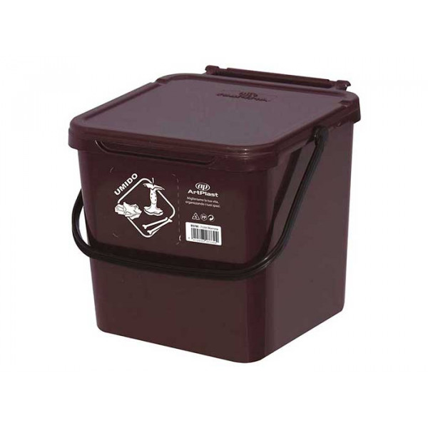 cassonetto per raccolta differenziata marrone 7lt 