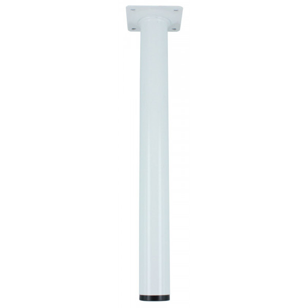 PIEDE PER TAVOLO ACCIAIO D. 30 X H 800 MM BIANCO 