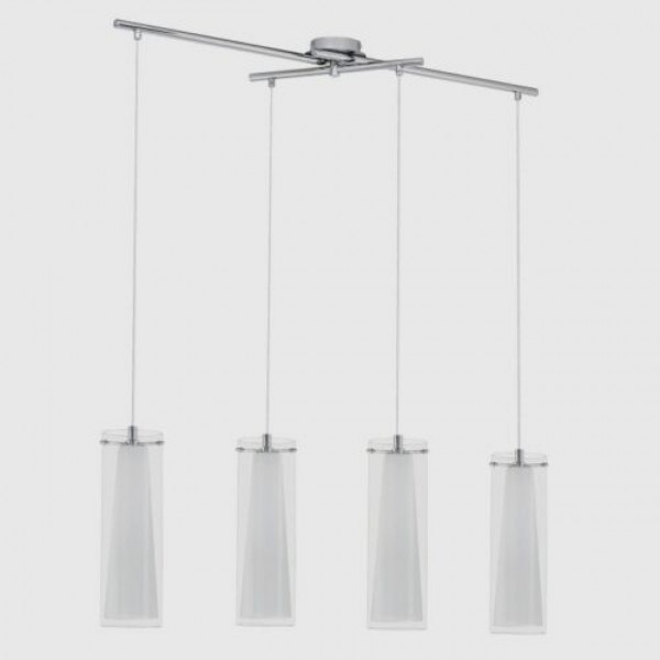 Lampada a sospensione Pinto 4x60W cromo/bianco/trasparente Eglo