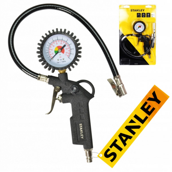 Stanley pistola soffiaggio gonfiatore pneumatici 10bar e manometro 