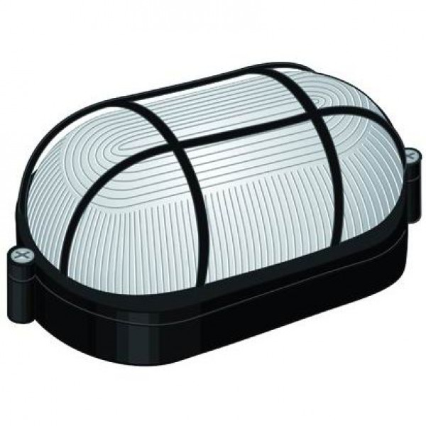 Plafoniere in Alluminio Blinky Ovo Ovale Nera - 60 Watt