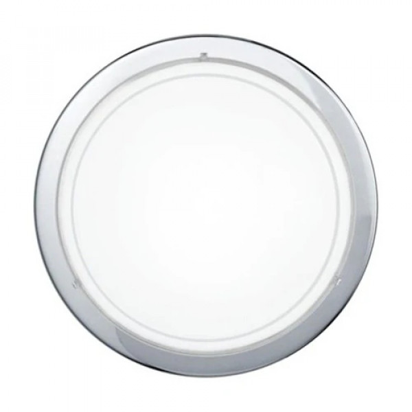 Plafoniera Planet E27  100W Cromo e Vetro Bianco Satinato 