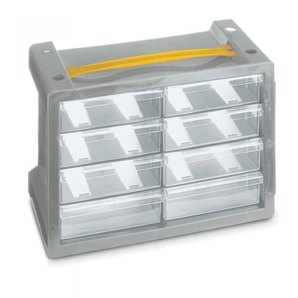 Terry POKER 8 - Cassettiera portaminuterie in plastica  grigio  27X15X19 cm 