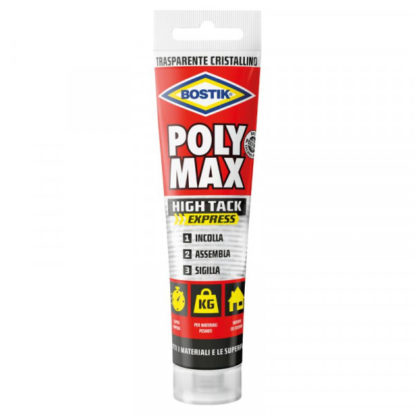 Bostik poly max high tack express trasparente colla di montaggio universale confezione da 115g