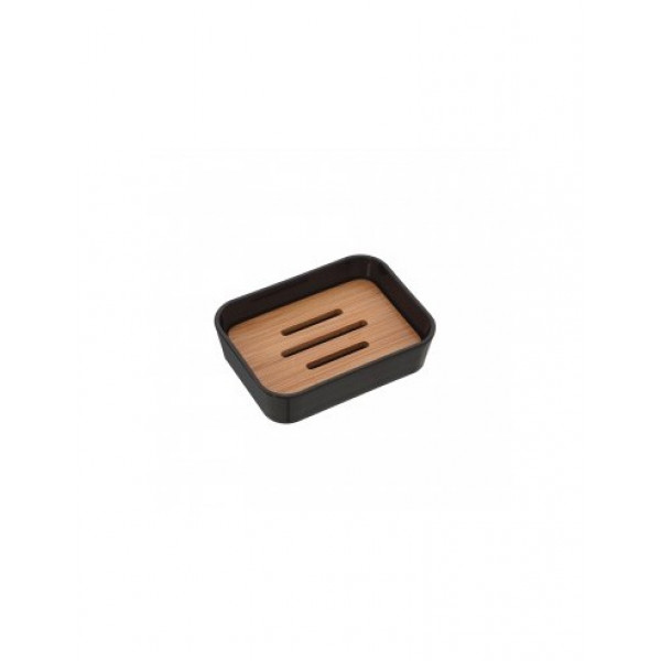 Porta sapone nero linea bamboo