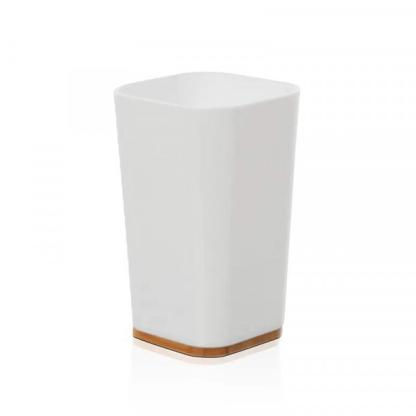 Portaspazzolino bianco linea bamboo