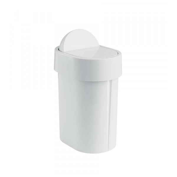 Gedy pattumiera in plastica rigida modello junior 5 lt, con coperchio basculante colore bianco