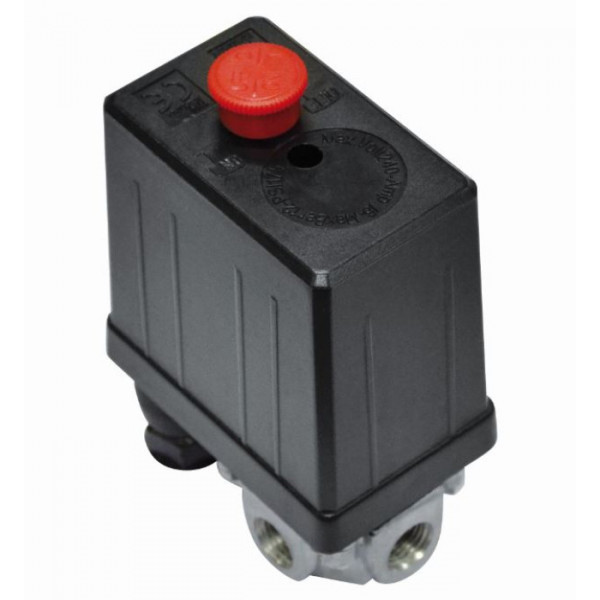 Pressostato monofase a 4 vie per compressori stanley 1/4" f  - con valvola start
