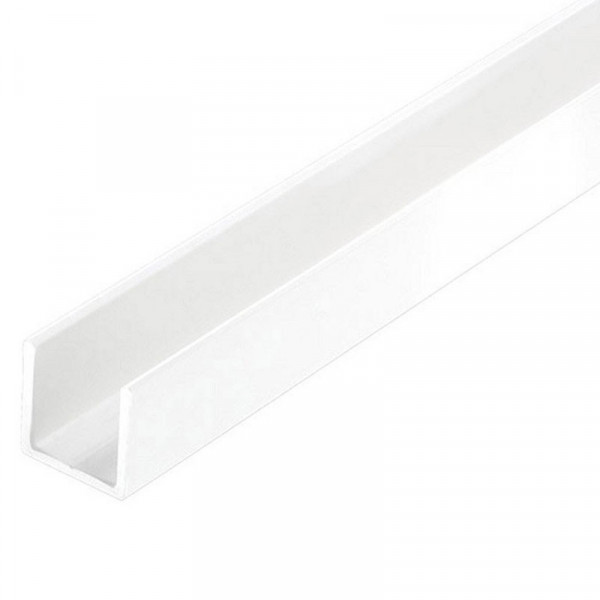 Profilo a U 23,5mm in PVC Bianco, 1 Metro