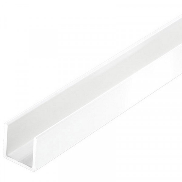 Profilo a U 23,5mm in PVC Bianco, 1 Metro