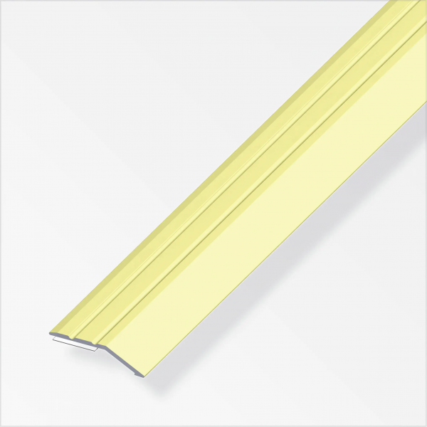 Profilo piatto di chiusura, autoadesivo, con scanalature 30X5 mm alluminio ottonato 1mt 