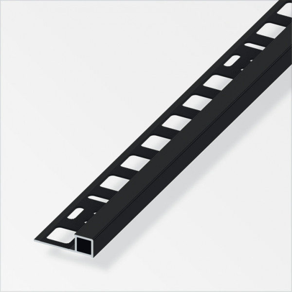 Alfer Profilo quadrato Alluminio anodizzato nero spazzolato  10 mm 1 mt 