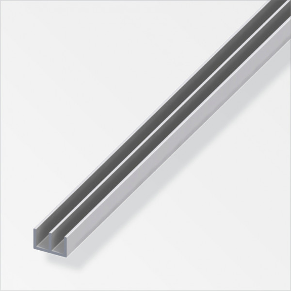 Profilo a U 10x16mm in Alluminio Argento, 1 Metro