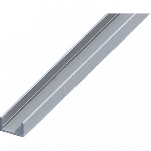 Profilo a U Alfer Aluminium 10x19,5x1,5mm, Lunghezza 1 Metro, Argento