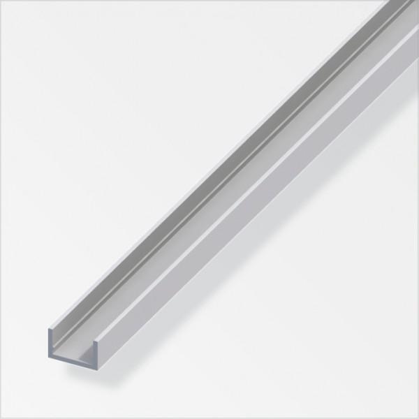 Profilo a U Alfer Aluminium 10x22,5x1,5mm, Lunghezza 1 Metro, Argento