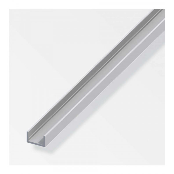 Profilo a U JDS Hardware Rothley - Alluminio Anodizzato - Argento, 10mm x 11,5mm x 1,5mm, Lunghezza 1 Metro (Confezione da 2)
