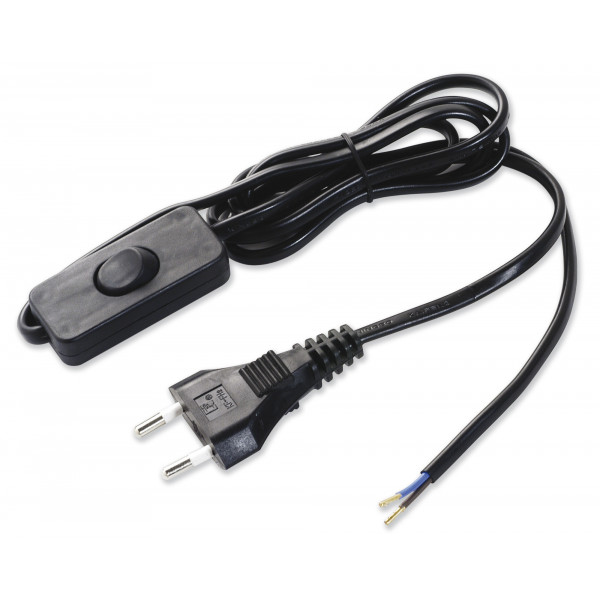 Prolunga con interruttore mt 1,5 nera  electraline 