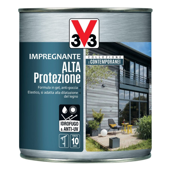 V33 Impregnante alta protezione i contemporanei grigio argento flacone da 750 ml 