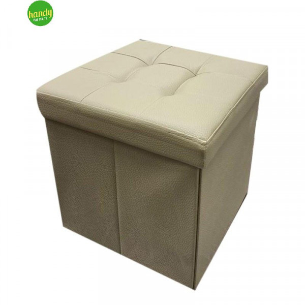 Pouf pieghevole simil pelle Angelo Carillo Linea Oro  38x38x38 cm 
