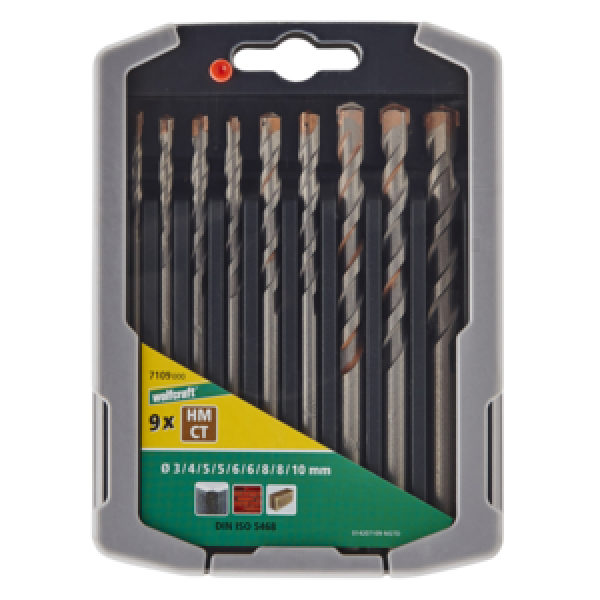 WOLFCRAFT PUNTE SPECIALI CALCESTRUZZO SET DA  9PZ