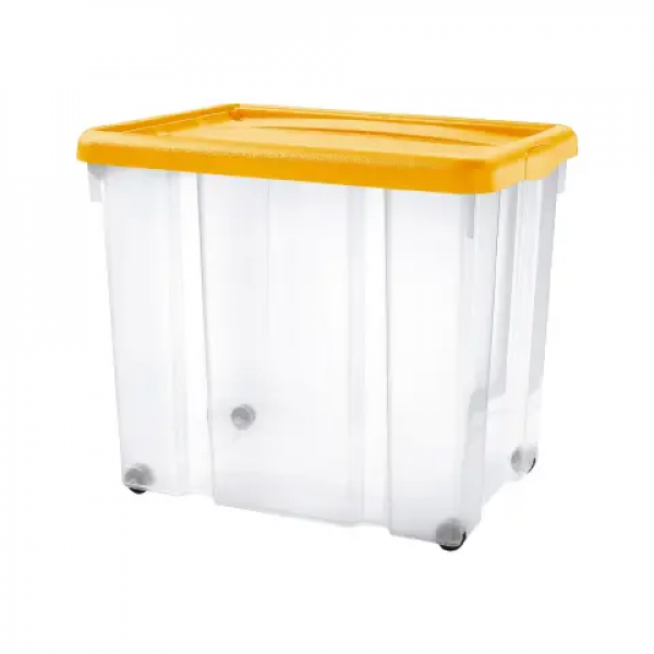 CONTENITORE UNIBOX PUZZLE COPERCHIO GIALLO 60X40X27 CM 43 LT 