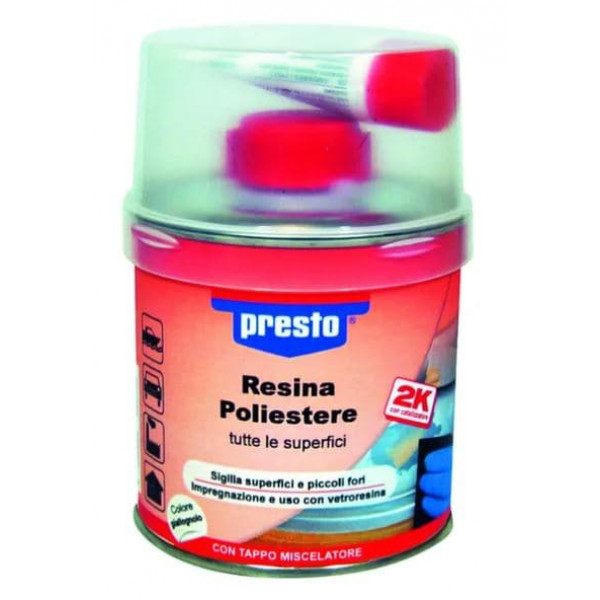 STUCCO MULTISUPPORTO GIALLASTRO RESINA POLIESTERE BICOMPONENTE PRESTO 250GR