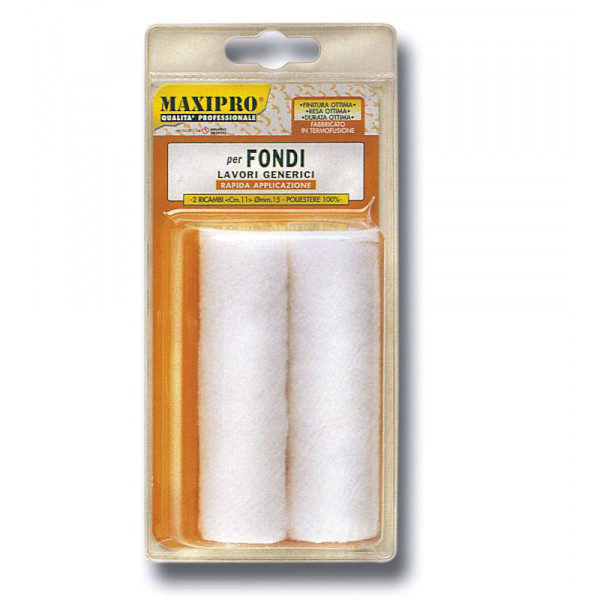 RICAMBI MINIRULLO MAXIPRO  POLIESTERE 11 CM CONFEZIONE DA 2 PZ