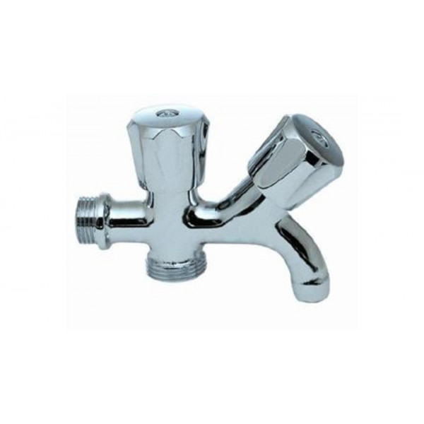 Rubinetto A 2 Maniglie Con Attacco Lavatrice Da 1/2" Idrobric
