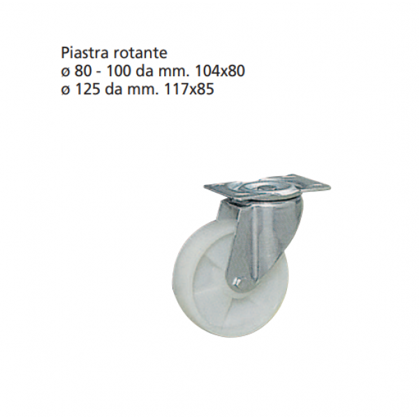  RUOTA PIASTRA ROTANTE  CON DISCO GRECATO  100 MM 