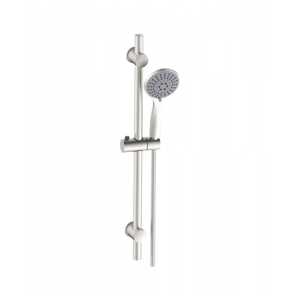 Set saliscendi Argo finitura acciaio 70 cm doccia 5 getti D. 110 mm 