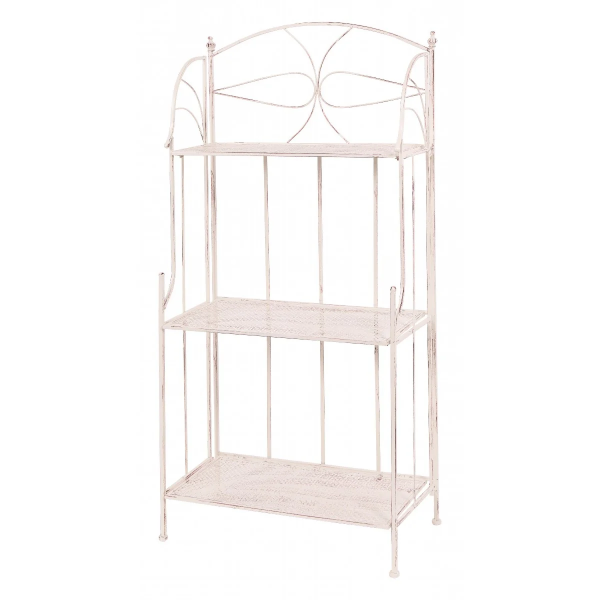 Scaffalle In Metallo 3 Ripiani Ophelia 58X28X120 Cm  bianco antico 