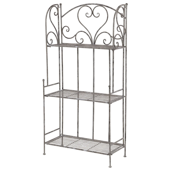 Scaffale In Metallo 3 Ripiani Jude 61X28X122 Cm Grigio Anticato
