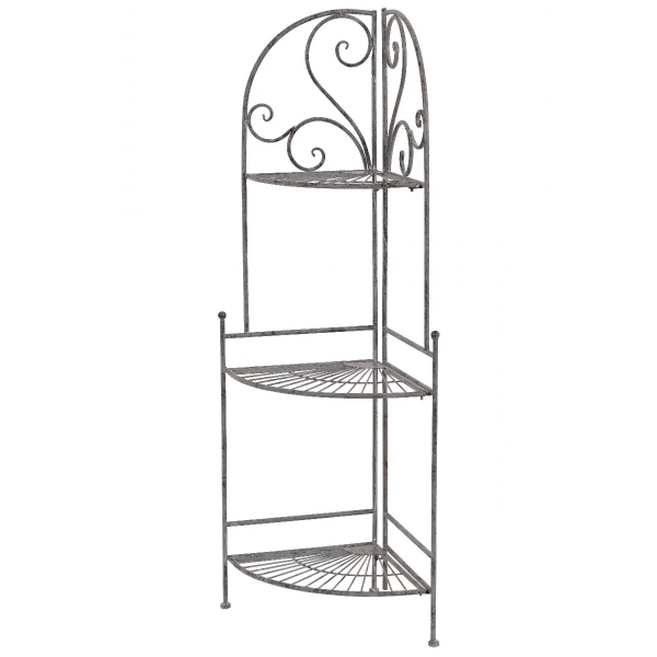 Scaffale Angolare 3 Ripiani Jude 49X36X122 Cm Metallo  grigio 
