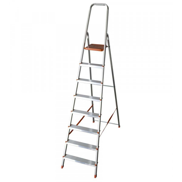 SCALA CASALINGA ALLUMINIO VENERE-GOLDEN 8 GRADINI H 172 CM