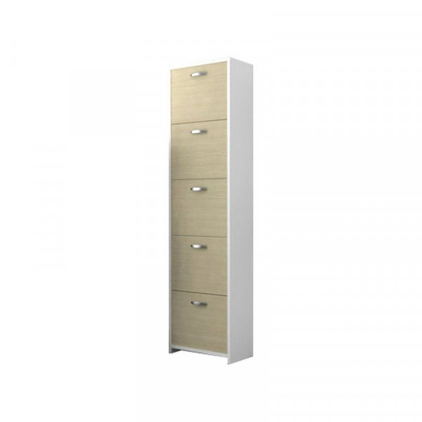SCARPIERA 5 ANTE  186X50CM  BIANCO/OLMO