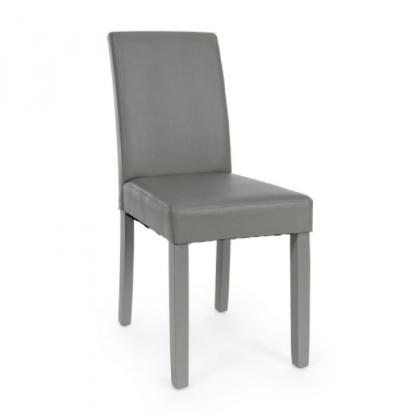 Sedia Carol Pu Op Tortora Gamba In Tinta - Yes  54x42x89x47 cm 