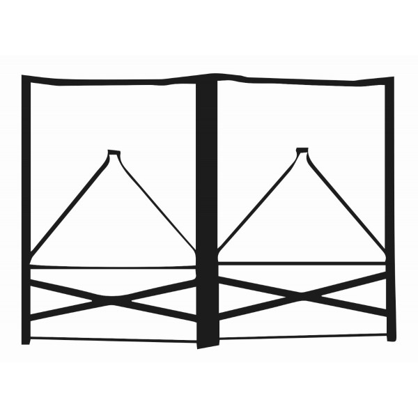 Set 2 gambe tavolo set birreria 73x53x2,5 Biacchi Ettore