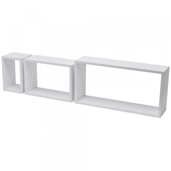 Set 3 rettangoli Kimono mdf pvc  bianco 600X300X150 mm