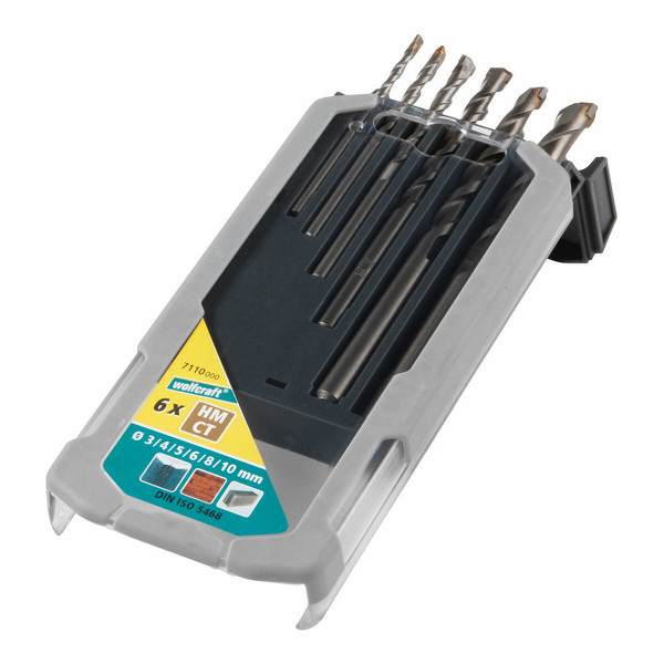 WOLFCRAFT SET PUNTE PIETRA DA D. 3 A 10 MM 6 PZ.