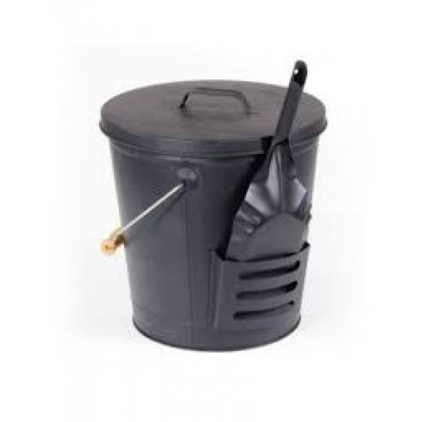 Verdelook set raccolta cenere in ferro con paletta e secchio 17lt pulizia camino 