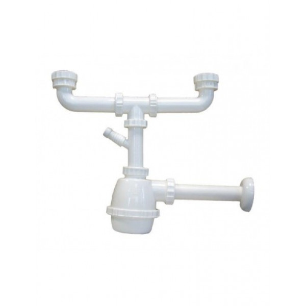 Sifone Moplen per lavelli 2 vasche idro bric 