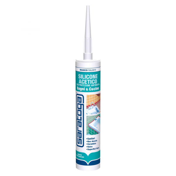 Silicone Cartuccia Bianco Antimuffa - 280g Saratoga