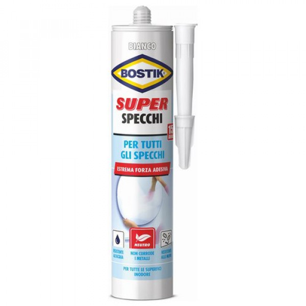 BOSTIK SILICONE SUPER SPECCHI BIANCO FLACONE DA 425 ML 