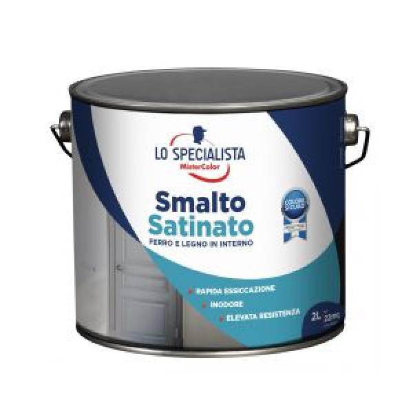 Lo specialista Smalto acqua satinato grigio scuro flacone da 2 lt 