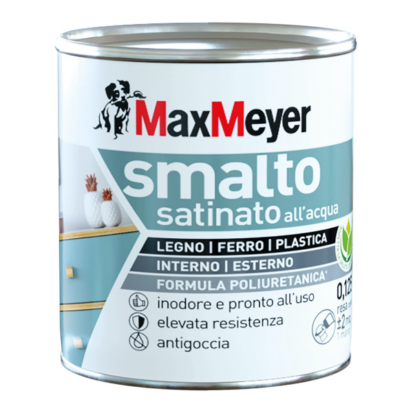 Smalto Acqua P. Satinato - Marrone - Flacone da 0,125 Litri