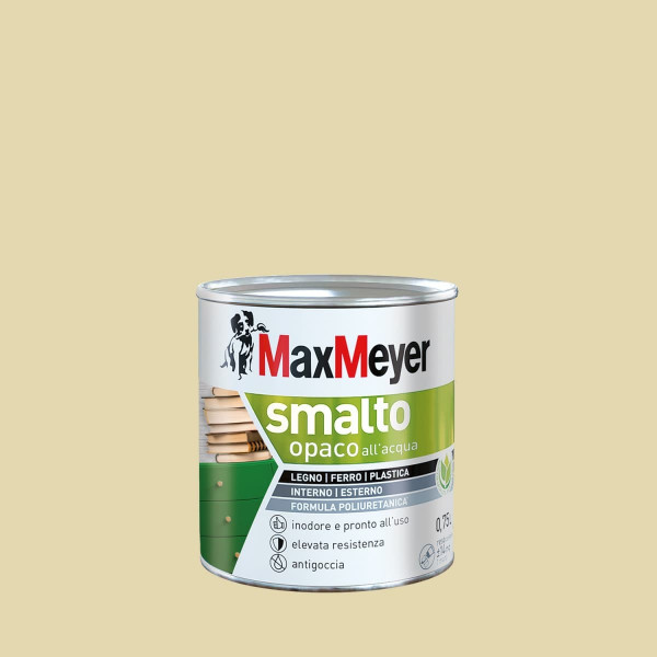 SMALTO ALL'ACQUA POLIURETANICO OPACO BIANCO PANNA FLACONE DA 750 ML 