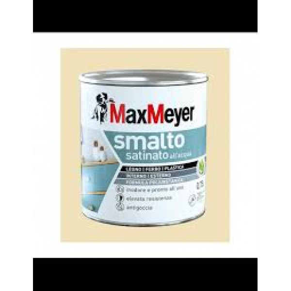SMALTO ALL'ACQUA BRILLANTE POLIURETANICO SATINATO BIANCO PANNA FLACONE DA 750 ML  