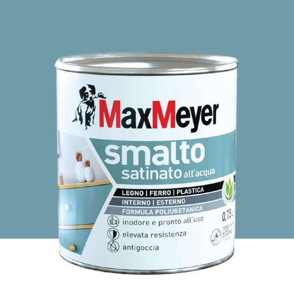 SMALTO ALL'ACQUA POLIURETANICO SATINATO DENIM  FLACONE DA 500 ML 